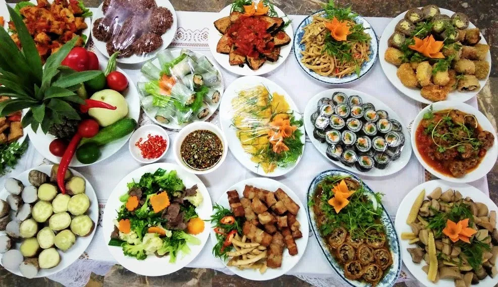 Mâm cỗ chay 7 món trang trọng dành cho các dịp đại lễ trong năm